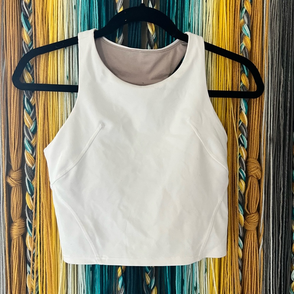 lululemon athletica White High-Neck Crop Tank